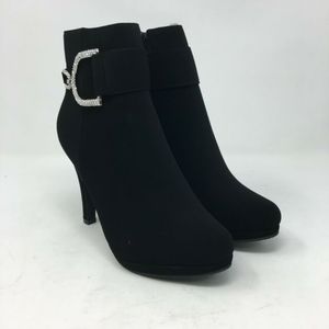 lot 9024 image: DREAM PAIRS Womens Boots Black Heel Ankle Bootie Rhinestone Zipper, 11 M US