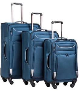 lot 22492 image: Coolife Luggage 3 Piece Set Suitcase Spinner Softshell lightweight (bluesliver)