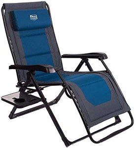 lot 22493 image: Timber Ridge Zero Gravity Chair Oversized Recliner Folding Patio Lounge Chair 350lbs Capacity Adjustable Lawn Chair with Headrest for Outdoor, Camping, Patio, Lawn