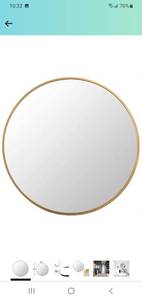 lot 22526 image: FANYUSHOW 19.7 Round Bathroom Mirror,Gold Wall Mounted Circle Mirror,Modern Brushed Brass Metal Frame Circular Mirror for Wall Decor,Vanity,Living Room,Bedroom