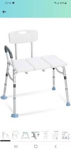 lot 22556 image: OasisSpace Tub Transfer Bench 500lb- Heavy Duty Bath & Shower Transfer Bench - Adjustable Handicap Shower Chair with Reversible Backrest - Medical Bathroom Aid for Disabled, Seniors, Bariatric(500lb) �� �� �� �� �� �� ��