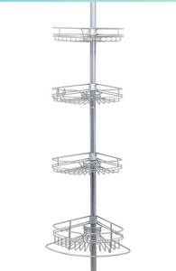 lot 22617 image: Zenna Home 2161PC Shower Tension Pole Caddy, Satin Chrome 60 - 97,,