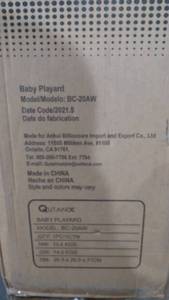 lot 22701 image: QUTANIX PORTABLE BABY PLAYARD PART # BC-20AW
