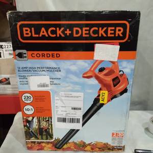 lot 22746 image: BLACK  DECKER CORDED 12AMP HIGH PERFORMANCE BLOWERVACUUM MULCHER