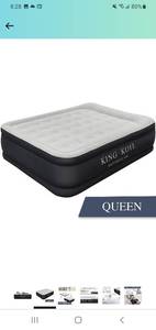 lot 22755 image: King Koil Queen Air Mattress with Built-in Pump - Best Inflatable Airbed Queen Size - Elevated Raised Air Mattress Quilt Top 1-Year Manufacturer Guarantee Included �� �� �� �� �� �� �� p
