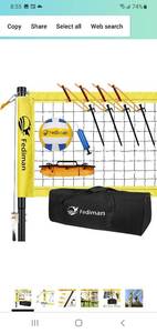 lot 22764 image: Fediman Heavy Duty Volleyball Net Outdoor with Steel Anti-Sag System, Adjustable Aluminum Poles, Volleyball and Carrying Bag, Professional Volleyball Nets Set for Backyard