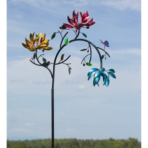 lot 22803 image: Evergreen 91H Wind Spinner, Spinner Flowers, 12.3 x 91 x 41 inches.