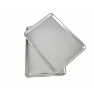 lot 22811 image: Nordicware Natural Aluminum Commercial Bakers Half Sheet (2 Pack), Silver one dented