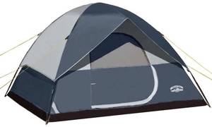lot 22817 image: Pacific Pass Camping Tent 6 Person Family Dome Tent with Removable Rain Fly, Easy Setup for Camp Backpacking Hiking Outdoor , Navy Blue, 118.1x118.1x74.8 inches