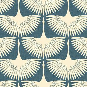 lot 22851 image: 2 Rolls Tempaper Feather Flock Self-Adhesive Wallpaper