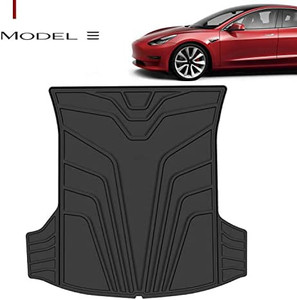lot 4409 image: Farasla All Weather Trunk Mats for New 2021 2022 Tesla Model 3