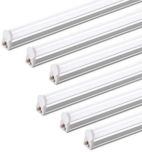 lot 4413 image: (Pack of 6) Barrina LED T5 Integrated Single Fixture, 4FT, 2200lm, 6500K (Super Bright White), 20W, Utility Shop Light, Ceiling and Under Cabinet Light, Corded Electric with Built-in ONOff Switch