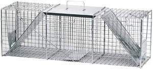 lot 4437 image: Havahart 1045 Live Animal Two-Door Raccoon, Stray Cat, Opossum, and Groundhog Cage Trap