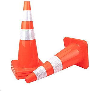 lot 4443 image:  10 Pack  28 Traffic Cones Plastic Road Cone PVC Safety Road Parking Cones Weighted Hazard Cones Construction Cones Orange Field Marker Cones Parking Barrier Safety Cones Parking Cones