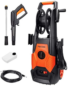 lot 4448 image: PAXCESS Electric Pressure Washer 2150 PSI 1.85 GPM High Pressure Power Washer Machine with All-in-One Nozzle, Hose Reel, Detergent Tank Best for Cleaning HomesBuildingsCars, Decks, Driveways, Patios, ITEM IS GREEN NOT ORANGE