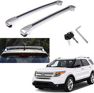 lot 4479 image: MotorFansClub Luggage Rack Roof Rack Cross Bar Fit for Compatible with Ford Explorer 2012 2013 2014 2015 Top Roof Rack Rails, Silver US Stock