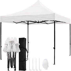 lot 4482 image: Kdgarden 10x10 Outdoor Easy Pop Up Canopy with 420D Waterproof and UV-Treated Top, Portable Party Shelter Tent with Carrying Bag, White