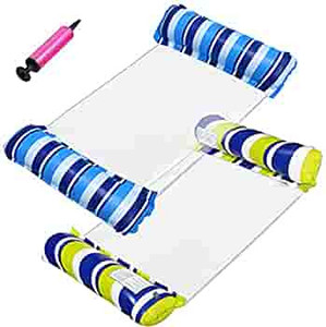 lot 4484 image: 4-in-1 Hammock Inflatable Pool Float, Multi-Purpose Pool Hammock, Colors Differ From Stock Photos