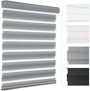 lot 4491 image: MYshade Zebra Blinds for Windows Cordless Windows Shades Light Filtering Window Treatments Privacy Light Control for Day and Night Easy to Install 23 W X 72 H(Grey), RBS23GY72A