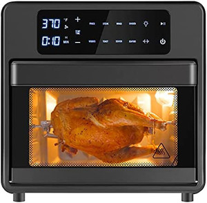 lot 4493 image: Toaster Oven Air Fryer combo 8-in-1, 16 Quart Large Capacity Airfryer Oilless Cooker, Shake Reminder, RotisserieAir FryRoastDehydration, LED Touch Screen