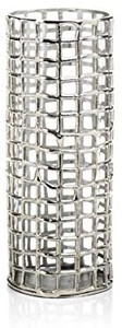 lot 4496 image: Zodax Kiah 16 Tall Metal Candle Holder Hurricane, XL, Silver