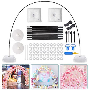 lot 4498 image: Chamvis Balloon Arch Kit,9FT Tall & 10Ft Wide Adjustable Balloon Arch Stand with Water Fillable Base,50Pcs Balloon Clips,Balloon Pump Knotter Dot Glue - for Wedding Baby Shower Birthday Party Supplies Decorations