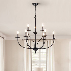 lot 4509 image: Brackeen 9 - Light Candle Style Classic  Traditional Chandelier