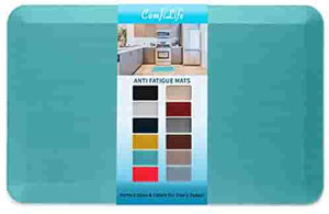 lot 4514 image: ComfiLife Anti Fatigue Floor Mat �� 34 Inch Thick Perfect Kitchen Mat, Standing Desk Mat �� Comfort at Home, Office, Garage �� Durable �� Stain Resistant �� Non-Slip Bottom (20 x 39, Teal)