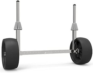 lot 4545 image: GanFindX Quick-Detachable Stainless Steel Sit on Top Kayak Cart with Flat-Free Wheels,Width Adjustable Canoe Trolley Suitable for Plug Holes & 110 Kg250 Lb Strong Load Capacity
