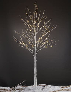 lot 4552 image: Lightshare 8FT 132L LED Birch Tree,Warm White