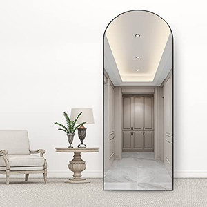 lot 4557 image: RACHMADES Full Length Mirror 65x22, Arched Body Mirror, Floor Mirror with Stand, Wall Mirror Standing Hanging or Leaning Against Wall for Bedroom, Sleek Arched-Top Mirror, Modern Full Length Mirror