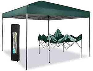 lot 4564 image: PHI VILLA 10 x 10ft Portable Pop Up Canopy Event Tent Party Tent, 100 Sq. Ft of Shade (Green)