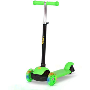 lot 5251 image: Uenjoy Kids 3 Wheels Scooter 3-Level Adjustable Height Kick Scooter