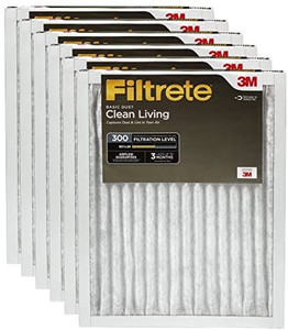 lot 5285 image: BOX OF 6 Filtrete Clean Living Basic Dust Filter MPR 300, 20 x 30 x 1