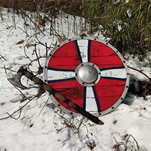 lot 5290 image: LOOYAR PU Foam Vikings Viking Age Middle Ages Medieval Round Shield Weapon Toy