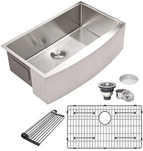 lot 5296 image: Stainless Farmhouse Kitchen Sink