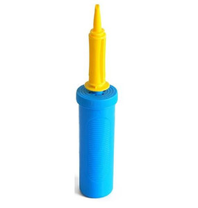 lot 5330 image: Air Pump Hand Push Two Way Pump Balloons Beach Ball Float Air Cushion Air Pump Refill Accessory (product is pink and yellow)