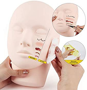 lot 5333 image: Practice Training Head,for Make Up and Lash Extention,Cosmetology Doll Face Head,Soft-Touch Rubber Practice Head,Easy to Clean by Skincare Essential Oil.
