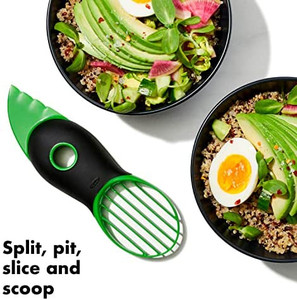 lot 5336 image: 3-in-1 Avocado Slicer - Green