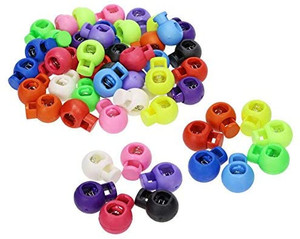 lot 5339 image: Shapenty 13 Colors Plastic Toggle Single Hole Spring Loaded Elastic Drawstring Rope Cord Locks Clip Ends Round Ball Shape Luggage Lanyard Stopper Sliding Fastener Buttons, 4PCS for Each Color, 52PCS