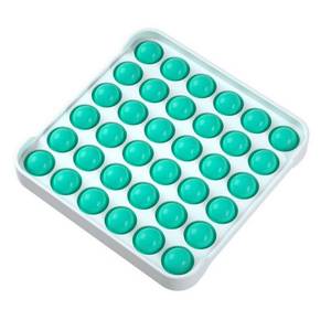 lot 5346 image: Push Pop Bubble Pop It Fidget Toy Square with White Plastic Tray Body Cyan Buttons