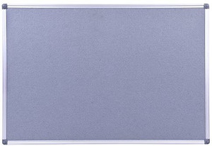 lot 5372 image: DexBoard 36 x 24 Inch Fabric Bulletin Board Message Memo Pin Board for Home Office School, Grey