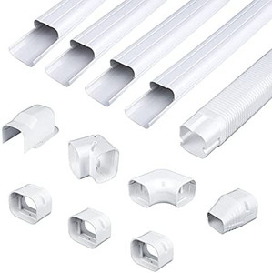 lot 5381 image: Pearwow 3 W 14Ft L Decorative PVC Line Set Cover Kit for Ductless Mini Split Air Conditioners,Heat Pumps Systems Decorative Tubing Cover