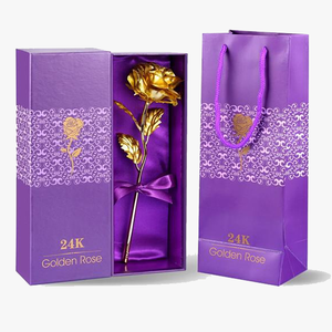 lot 5399 image: 24K Gold Dipped Rose with Gift Box