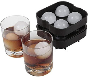 lot 5407 image: Silicone Ice Cube Trays Combo Round Ice Ball Spheres Ice Cube Tray Mold 4 Round Ice Ball