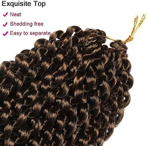 lot 5412 image: Ubeleco 18 Inch Passion Twist Hair, 6 Packs 22 StrandsPack Water Wave Crochet Hair Passion Twist Braiding Hair for Ombre