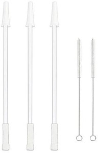 lot 5420 image: UUY Reusable Straws for 1Half Gallon Water Bottle (128oz64oz Jug), Cut Short to Fit any Bottle with Spout LidCap, Gym, Fitness, Big Jug Straws for Time Marker Motivational Sports Drink - 3 Set