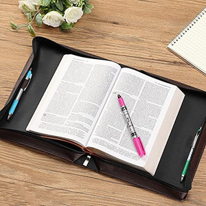 lot 6794 image: Mr. Pen- Bible Cover, Large, Faux Leather Bible Cover, Bible Cover for Men, Bible Case, Bible Bag, Bible Case for Men, Bible Holder, Bible Carrying Case, Bible Cover Case, Cover for Bible, Holder AmazonsChoicein Bible Covers by Mr. Pen