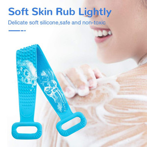 lot 6804 image: Meidong Silicone Bath Body Brush, Exfoliating Lengthen Silicone Body Back Scrubber, Easy to Clean, Lathers Well, Eco Friendly, Long Lasting, Comfortable Massage for Shower(Blue)