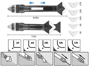 lot 6807 image: in 1 Silicone Caulking Tools, Glass Glue Angle Scraper, stainless steelhead Caulk Remover and Sealant Scraper, For Kitchen Bathroom Window And Frames Sealant Seals 1 Pack